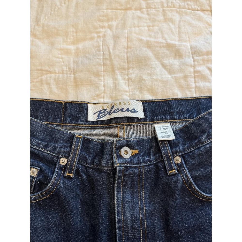 Vintage Express Bleus Women's Dark Wash Midrise, Flare Denim Jeans, Size 9/10 - Picture 5 of 9